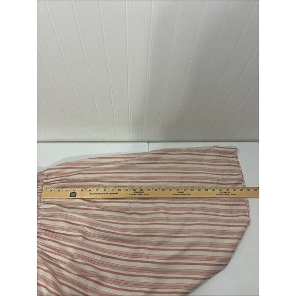 Market & Spruce Women Large Neriah Smocked Red Linen Blend Dress Lined Midi - Picture 7 of 9